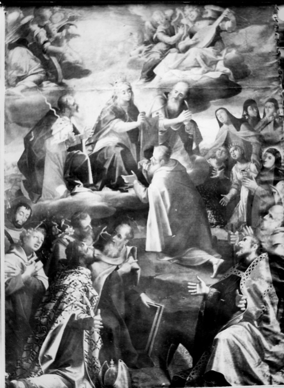 Aurelio Lomi - San Simone Stock riceve dalla Madonna lo scapolare e santi, Montoggio, Genova